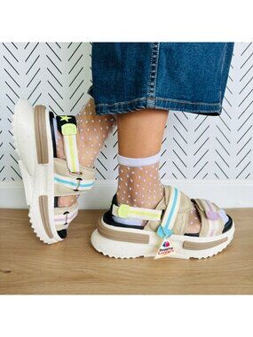 ❤️Rare Converse Run Star Utility Sandal CX Sz 6 Women Sandal Beige Green A07611C